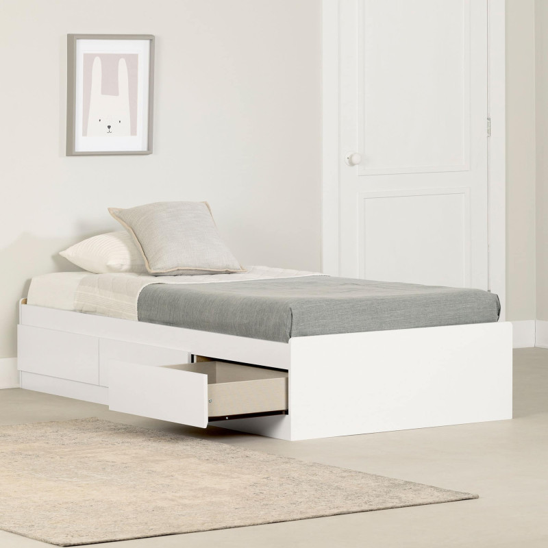 Matelot Single Bed 3 Drawers - Fusion Solid White