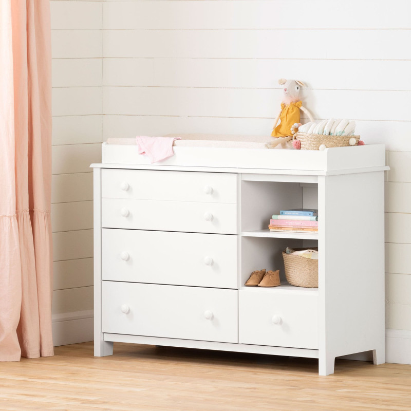 Changing Table With Little Smileys Surround - Solid White