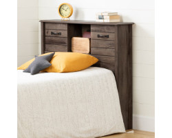 Ulysses Single Bookcase Headboard with Sliding Doors - Autumn Oak