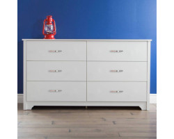 Fusion white 6-drawer desk