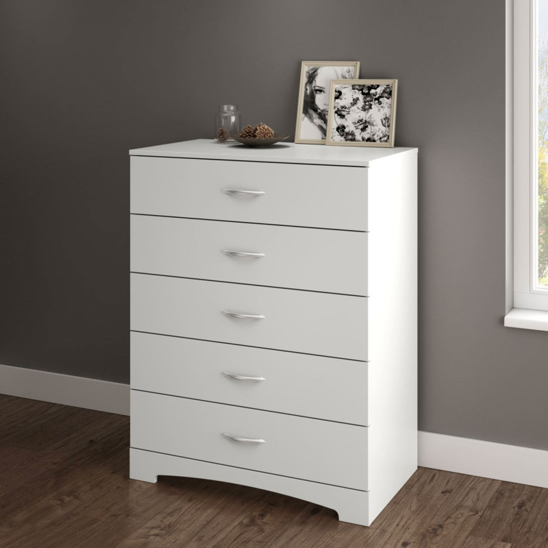 South Shore Commode 5 Tiroirs Step One - Blanc Solide