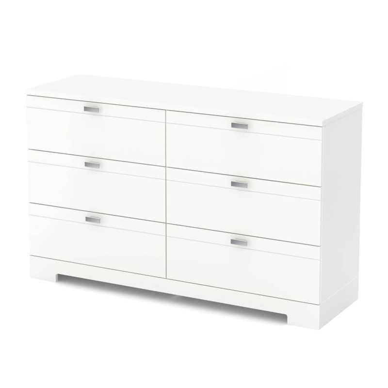 Reevo 6-Drawer Double Dresser - Solid White