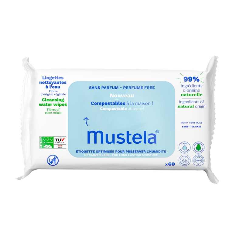 Mustela Lingettes Nettoyantes Compostables