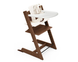 Stokke Chaise Haute Tripp Trapp® V2 + Coussin Blé avec Cabaret Stokke® - Brun