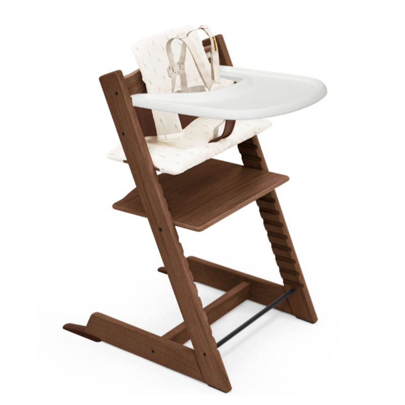 Stokke Chaise Haute Tripp Trapp® V2 + Coussin Blé avec Cabaret Stokke® - Brun