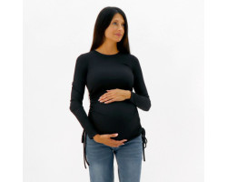 Black Ribbed Long Sleeve T-Shirt