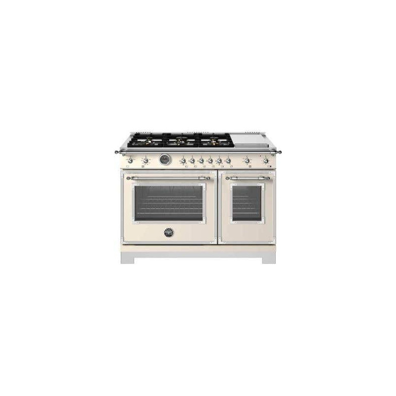 48" Freestanding Gas Range, 6 Sealed Burners, Ivory, Bertazzoni HER486BTFGMAVT