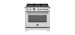 36" Freestanding Dual Fuel Range, 6 Sealed Burners, Stainless Steel, Bertazzoni Heritage Series HER366BCFEPXT