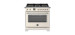 36" Freestanding Dual Fuel Range, 6 Sealed Burners, Ivory, Bertazzoni Heritage Series HER366BCFEPAVT