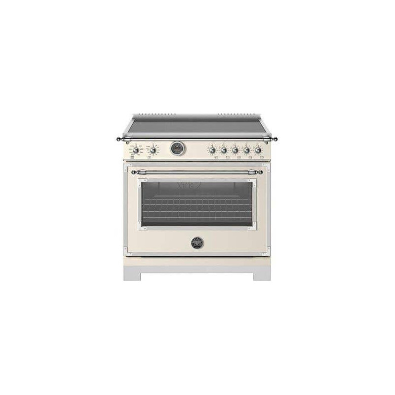 36" Freestanding Electric Range, 5 Radiant Burners, Ivory, Bertazzoni Heritage Series HER365ICFEPAVT