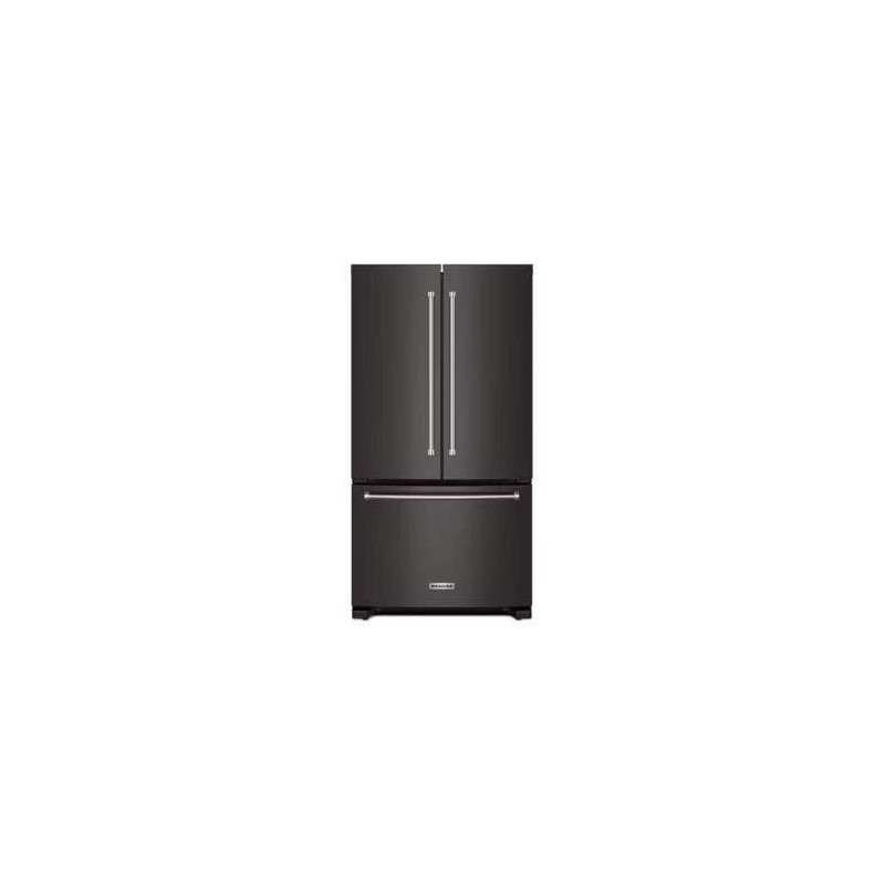 Réfrigérateur 36 in. porte française profondeur-comptoire, congélateur en bas, 20 pi.cu., acier inoxidable noir, Kitchenaid® KR