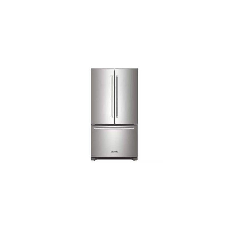 Réfrigérateur 36 in. porte française profondeur-comptoire, congélateur en bas, 20 pi.cu., acier inoxidable, Kitchenaid® KRFC136