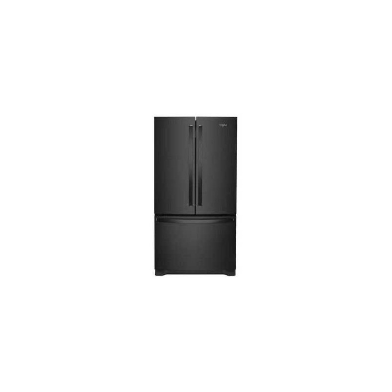 Réfrigérateur 36 in. porte française profondeur-comptoire, congélateur en bas, 20 pi.cu., noir, Whirlpool® WRFC2036RB