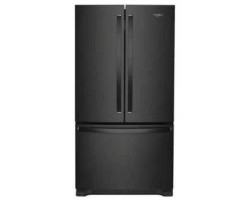 Réfrigérateur 36 in. porte française, congélateur en bas, 25 pi.cu., noir, Whirlpool® WRFF3236RB