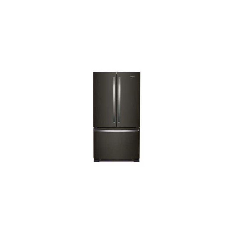 Réfrigérateur 36 in. porte française, congélateur en bas, 25 pi.cu., acier inoxidable noir, Whirlpool® WRFF3236RV