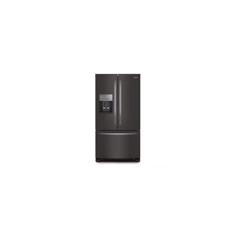 Réfrigérateur 36 in. porte française, congélateur en bas, 25 pi.cu., acier inoxidable noir, Whirlpool® WRFF3436RV