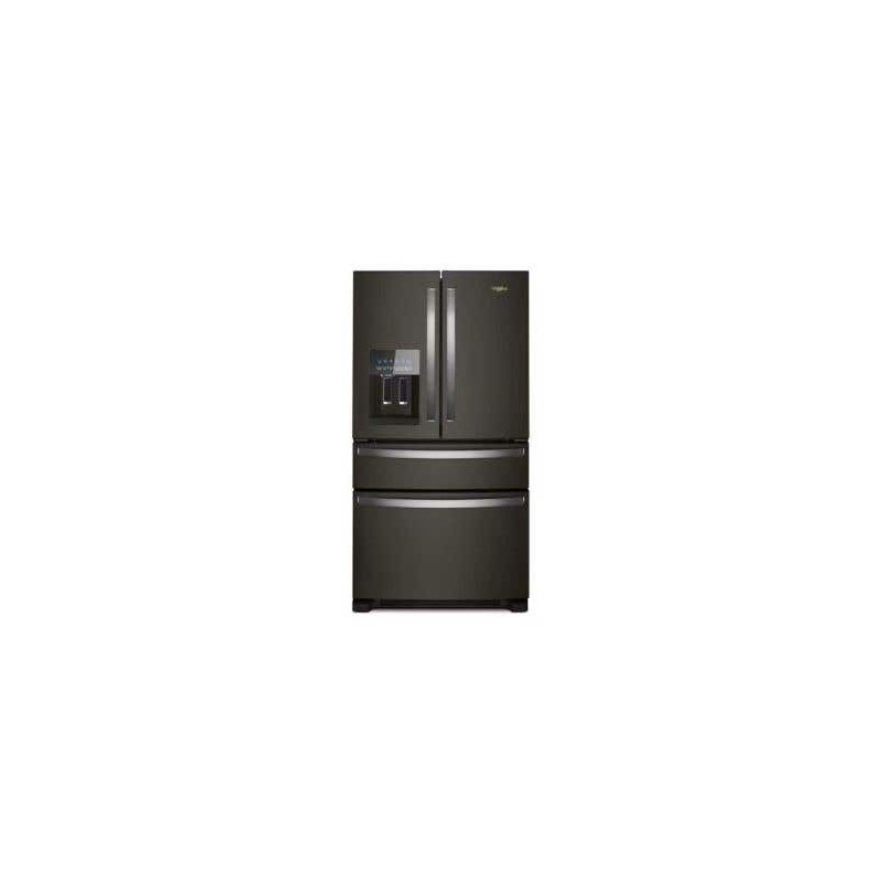 Réfrigérateur 36 in. porte française, congélateur en bas, 25 pi.cu., acier inoxidable noir, Whirlpool® WRMF3636RV