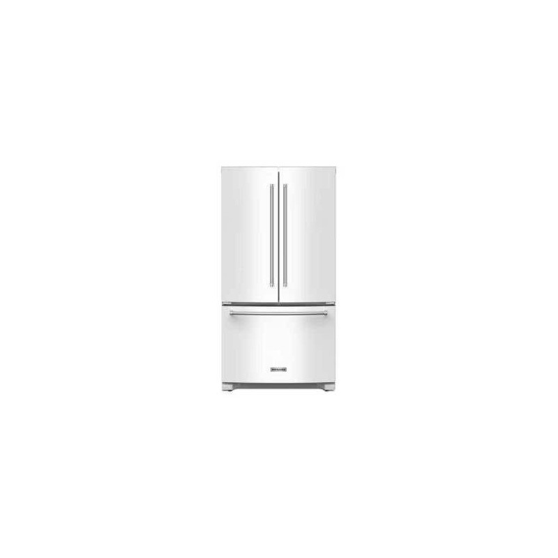 Réfrigérateur 36 in. porte française profondeur comptoire, congélateur en bas, 20 pi.cu., blanc, Kitchenaid® KRFC136RWH