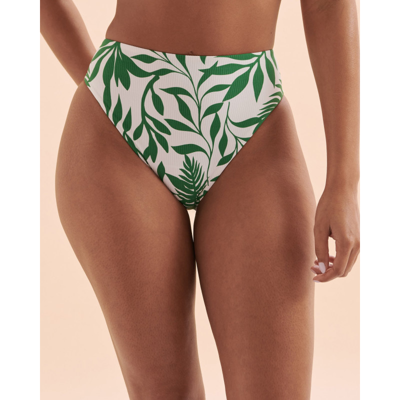 EAU DE SEA Bas de bikini taille haute Green Island