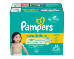 PAMPERS Swaddlers couches pour bébés actifs, taille 4, 66 unités