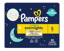 PAMPERS Swaddlers couches de nuit pour bébés, taille 5, 50 unités