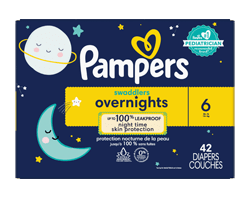 PAMPERS Swaddlers couches de nuit pour bébés, taille 6, 42 unités