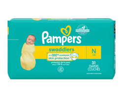 PAMPERS Swaddlers couches pour nouveaux-nés, taille N, 31 unités