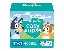 PAMPERS Easy Ups sous-vêtements d'entraînement pour garçons, 5T/6T, 46 unités