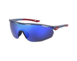 Lunettes de soleil Baseball Tuned Blue Mirror - Bleu mat transparent