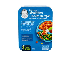 GERBER P'tits plats pour tout-petits, raviolis avec sauce tomate et légumes, 187 g