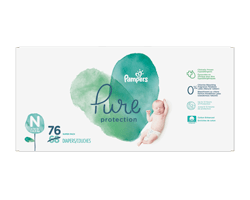 PAMPERS Couches pour nouveau-nés Pure Protection, taille N, 76 unités