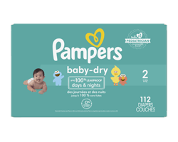 PAMPERS Couches Baby Dry, taille 2, format super, 112 unités