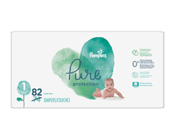 PAMPERS Couches pour nouveau-nés Pure Protection, taille 1, 82 unités