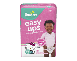 PAMPERS Easy Ups sous-vêtements d'entraînement pour filles, taille 6, 4T-5T, 18 unités