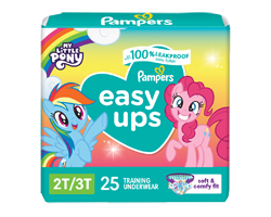 PAMPERS Easy Ups sous-vêtements d'entraînement, taille 4, 2T-3T, 25 unités