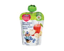 PERSONNELLE BÉBÉ Purée pour bébé 6 mois+, pomme banane et bleuet, 128 ml