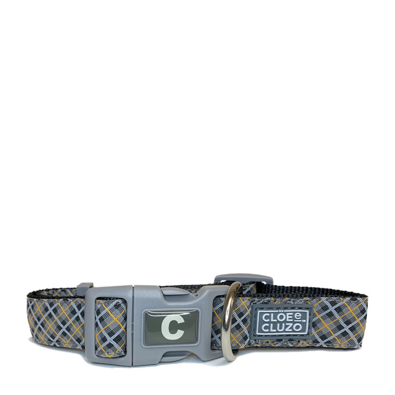 Adjustable collar for dogs, checkered…