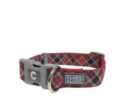 Adjustable dog collar, checkered