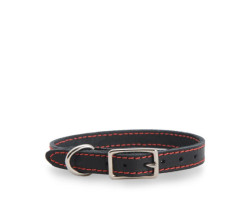 Black stitched leather collar