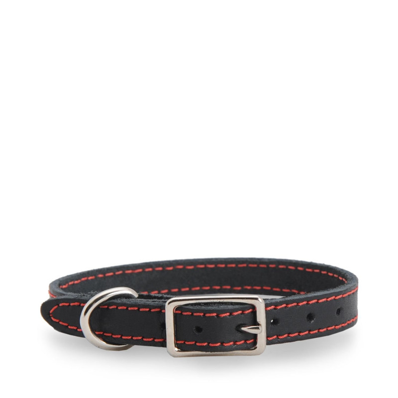 Black stitched leather collar