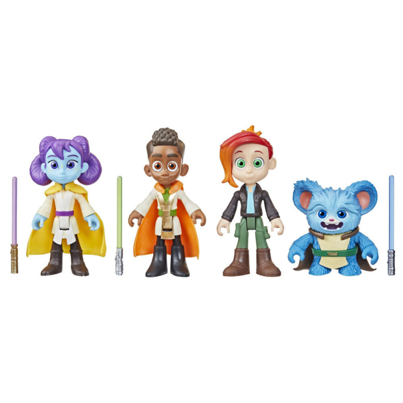 Star Wars Young Jedi Adventures , Collection de héros Jedi, pack de 4 figurines - Notre exclusivité