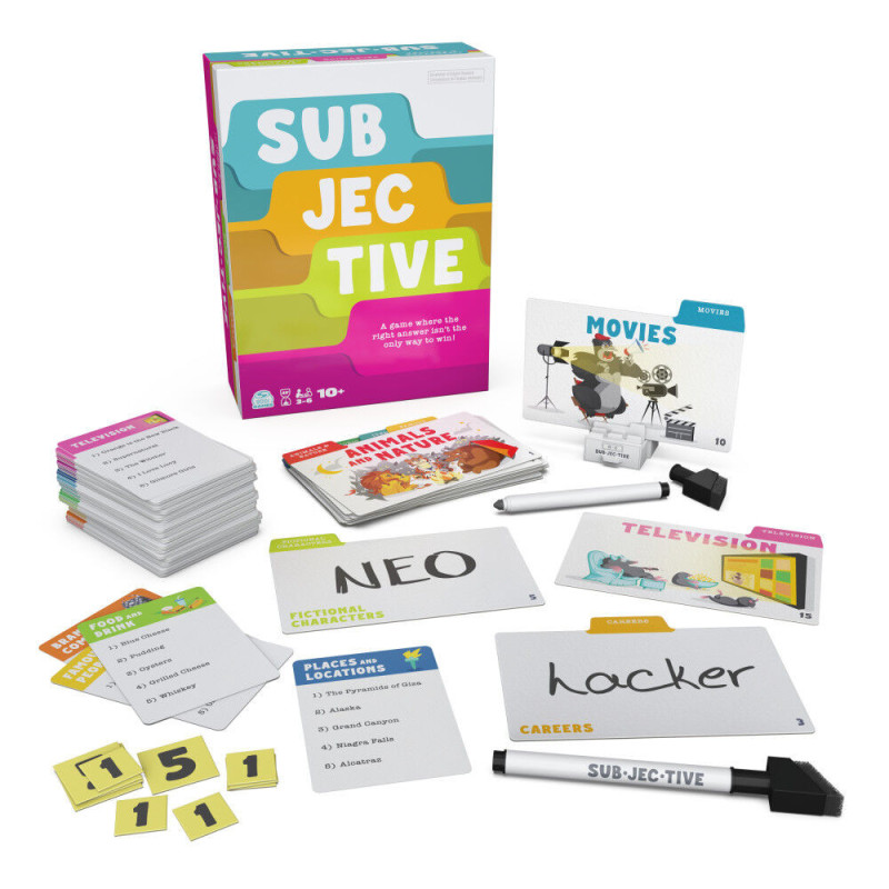 SUBJECTIF, un jeu de questions-réponses sur la personnalité pour les soirées jeux en famille - Jeu de cartes pour 3 à 6 joueurs