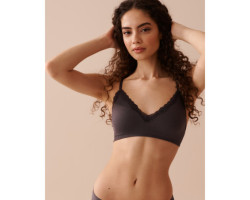 Bralette côtelée sans coutures doublure légère