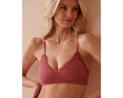 Bralette côtelée sans coutures doublure légère