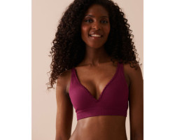 Bralette côtelée push-up plongeant sans coutures