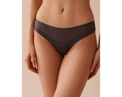 Culotte bikini en microfibre et résille