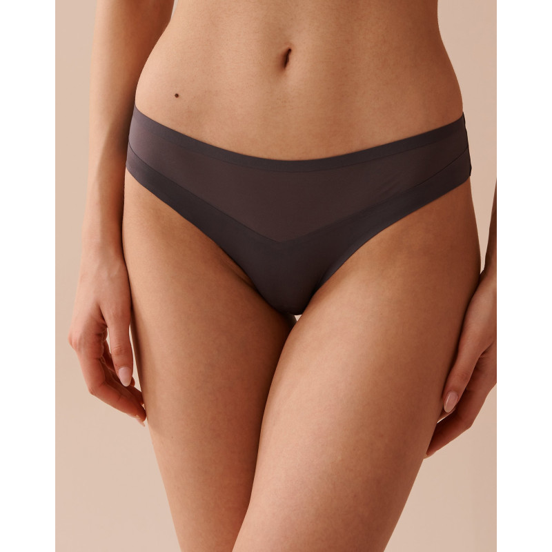 Culotte bikini en microfibre et résille