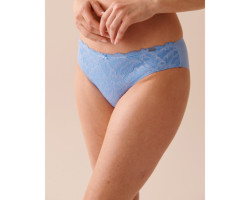 Culotte bikini microfibre et dentelle dos lisse