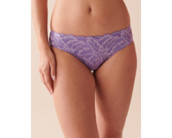 Culotte bikini microfibre et dentelle dos lisse