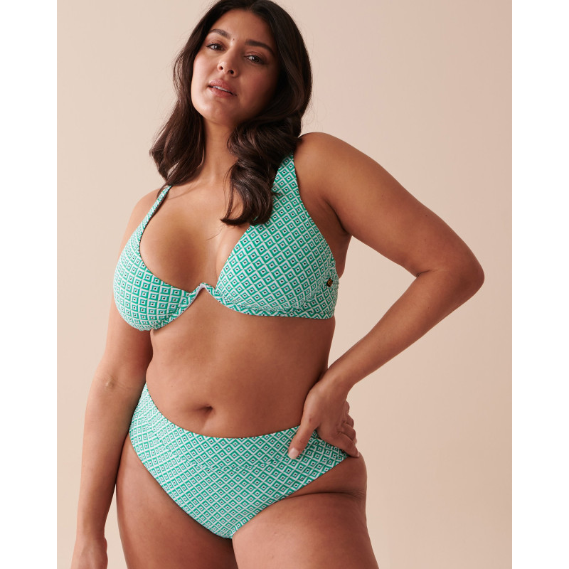 Haut de bikini plongeant GREEN TILE